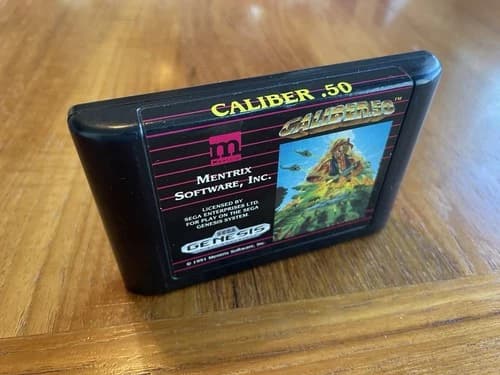 Caliber .50 Sega Genesis RARE Authentic Mentrex Software Caliber