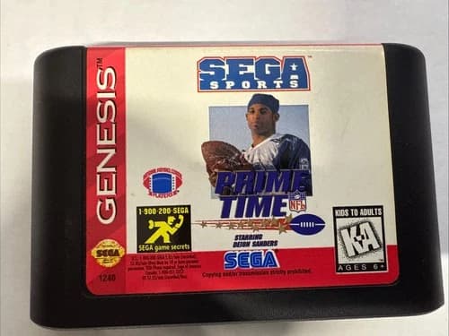 Prime Time NFL Starring Deion Sanders (Sega Genesis, 1995) tested cartridge