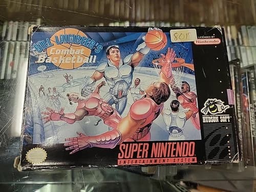 Bill Laimbeer's Combat Basketball SUPER NINTENDO Original COMPLETE Authentic