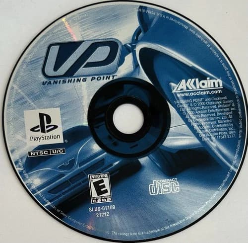 Vanishing Point (Sony PlayStation 1, PS1) DISC ONLY | NO TRACKING | M675