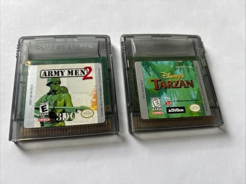 Army Men 2 and Tarzan for Nintendo Game Boy Color Authentic Video Game