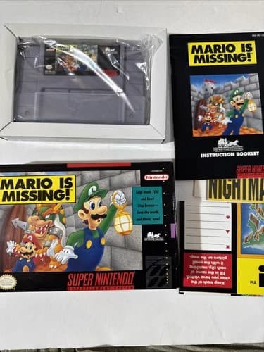 Mario is Missing (Super Nintendo SNES 1993) COMPLETE w/map Tested