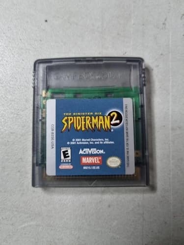 Nintendo Game Boy Color The Sinister Six Spider-Man 2 Cartridge Only Working