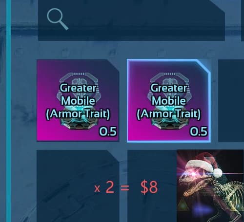 ArkSurvival Ascended PVE - Greater Mobile Armor Trait *2 (Free Deliver)