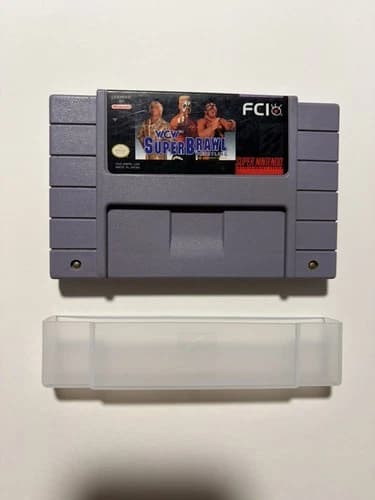 SNES WCW SUPERBRAWL WRESTLING SUPER NINTENDO AUTHENTIC TESTED AND WORKING