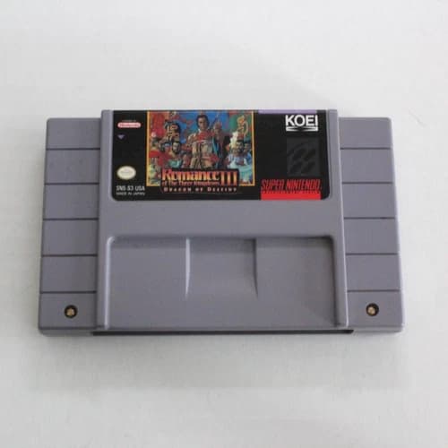 Romance of the Three Kingdoms III Dragon Destiny SNES Genuine Cartridge