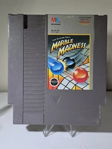 VIDEO GAME NES Marble Madness (1985) Milton Bradley Game Cartridge Nintendo