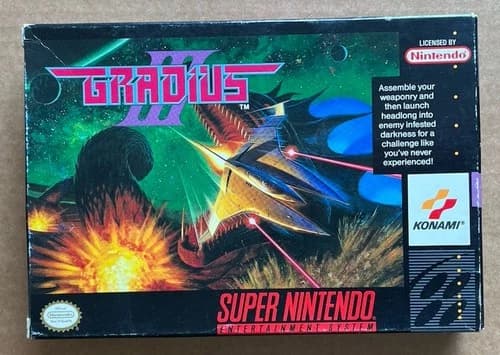 Gradius III (Super Nintendo SNES, 1991) Complete In Box Konami