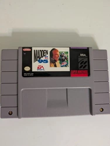Madden NFL '95 - Super Nintendo (SNES 1994) Authentic Original Cartridge Tested