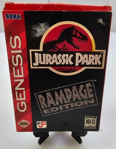 Sega Genesis Jurassic Park Rampage Edition Video Game Cleaned & Tested