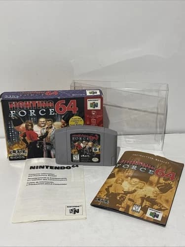 Fighting Force 64 (Nintendo 64, 1999) Box Manual Complete CIB N64 Blockbuster