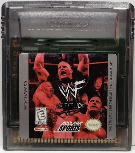 WWF Attitude (Nintendo Game Boy Color, 1999) GBC Tested Works Tracked Shipping