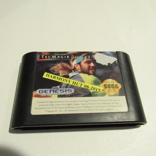 Andre Agassi Tennis (Sega Genesis, 1992) Video Game Cartridge