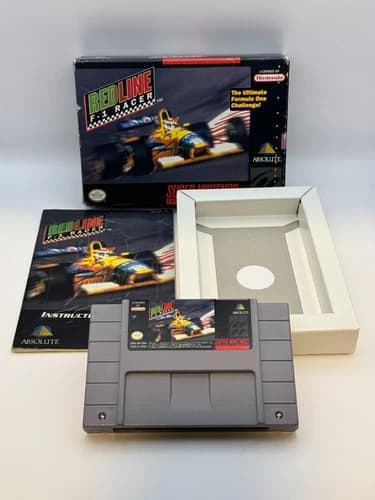REDLINE F-1 RACER (Super Nintendo, SNES) - Authentic, Tested (CIB)