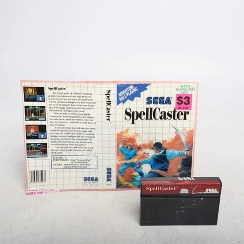 Spellcaster Sega Master System CART and Cover Art