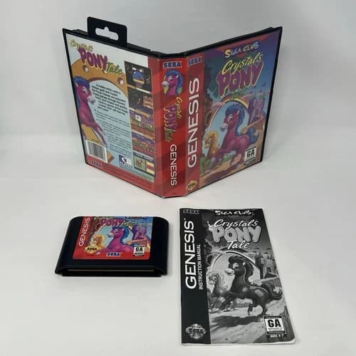 Crystal's Pony Tale (Sega Genesis, 1994) Complete With Manual CIB