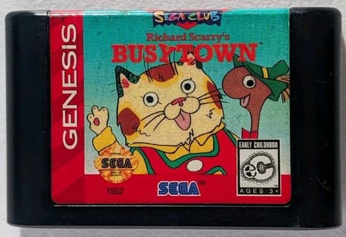 Richard Scarry's Busytown (Sega Genesis) Cartridge Only Authentic Tested Working