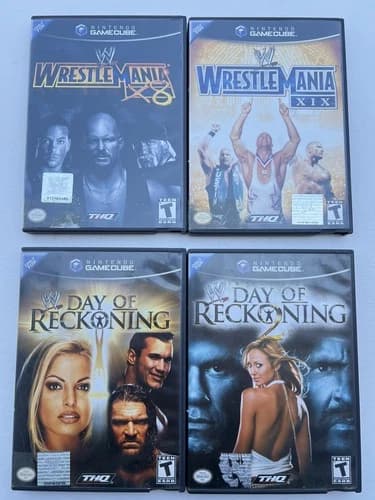 WWE WrestleMania 18, 19 And Day Of Reckoning 1 And 2 Nintendo GameCube CIB