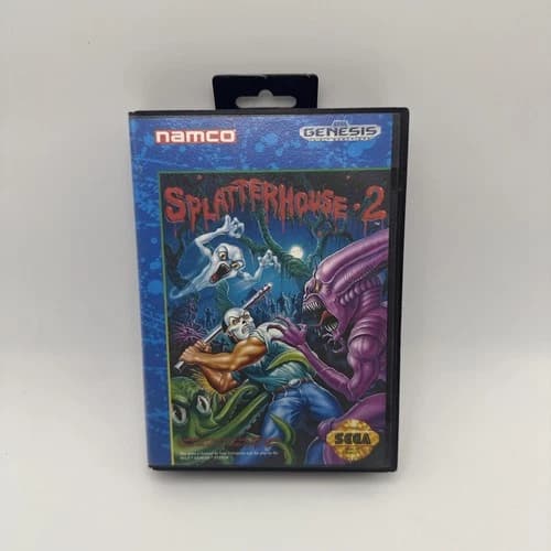 Sega Genesis SPLATTERHOUSE 2 Complete CIB Game RARE Namco With Manual