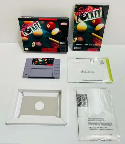 SIDE POCKET - Super Nintendo, Data East (SNES, CIB, RARE)🔥