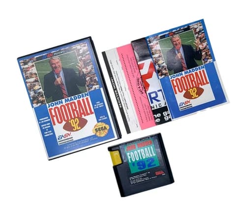 John Madden Football '92 (Sega Genesis, 1991) Video Game With Manual CIB -B