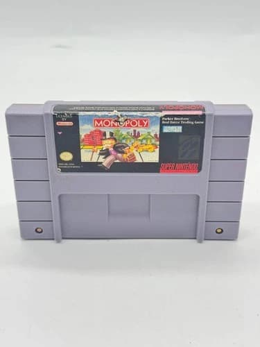 Monopoly Super Nintendo SNES Game Cartridge Free Shipping