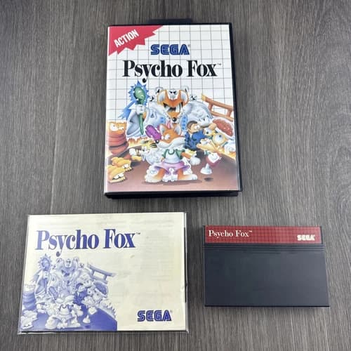 Rare SEGA Master System Game PSYCHO FOX Box with Manual - Complete Tested