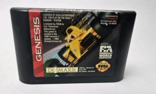 Formula One F1 Auto Racing Sega Genesis Game Cartridge Only Authentic Tested