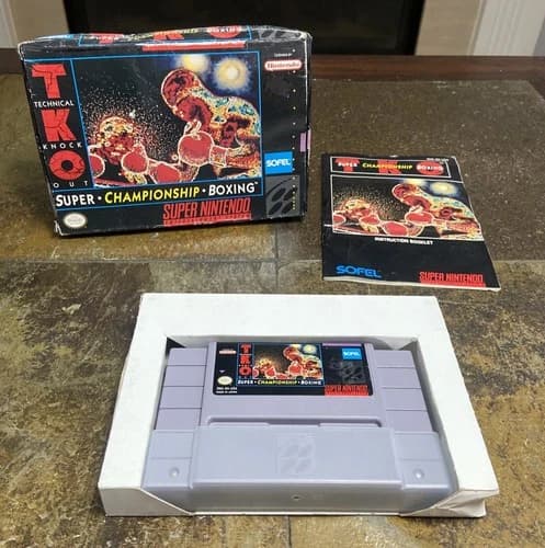 TKO Super Championship Boxing (SNES) Super Nintendo CIB Complete in Box