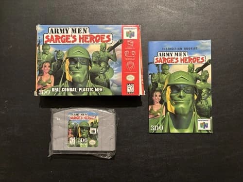 Army Men: Sarge's Heroes (Nintendo 64, 1999) Box Manual Complete CIB N64