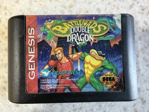 BATTLETOADS DOUBLE DRAGON SEGA GENESIS GAME CARTRIDGE ONLY NICE SHAPE NES HQ
