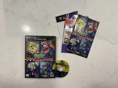 Nintendo GameCube SpongeBob SquarePants Lights Camera Pants Complete CIB 2005