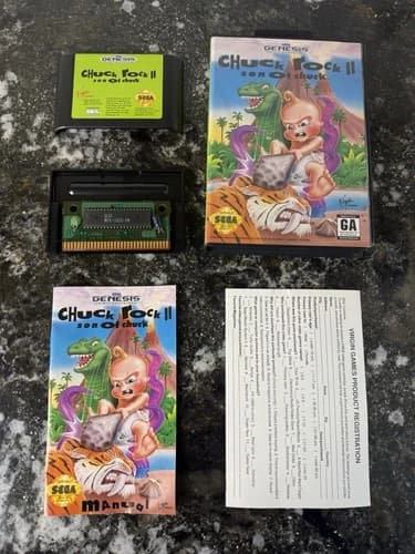 Chuck Rock II: Son of Chuck (Sega Genesis, 1993) CIB