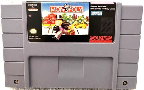 Authentic Vintage 1992 Monopoly Super Nintendo Game Cartridge - A1+ EXCELLENT