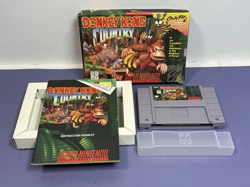 Donkey Kong Country (Super Nintendo SNES) CIB Complete, Authentic & Tested.