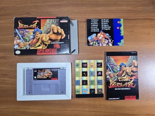 Breath of Fire (Super Nintendo Entertainment System, 1994) Complete With Maps