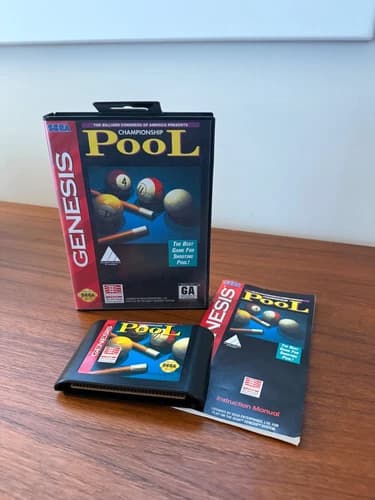 Championship Pool Sega Genesis Complete In Box CIB Great Shape TESTED