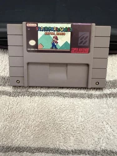 Super Mario World “Brutal Mario” Extremely Rare Super Nintendo SNES