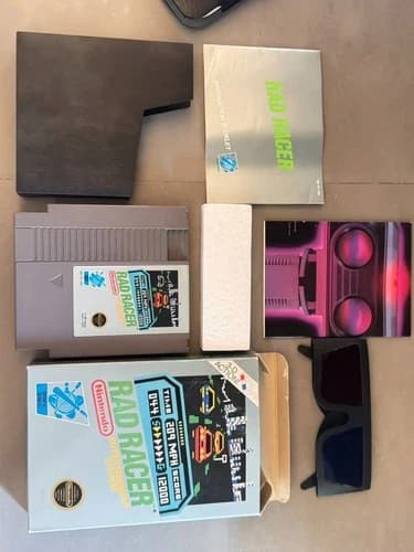 Rad Racer CIB W/ 3-D Glasses VG Cond.: Orig. NES - Tested Works