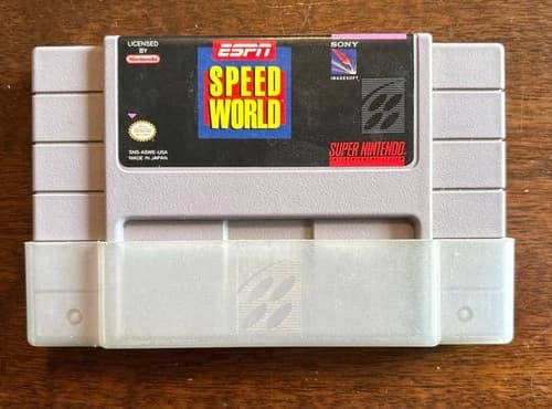 ESPN Speed World Super Nintendo SNES Authentic Game Cartridge