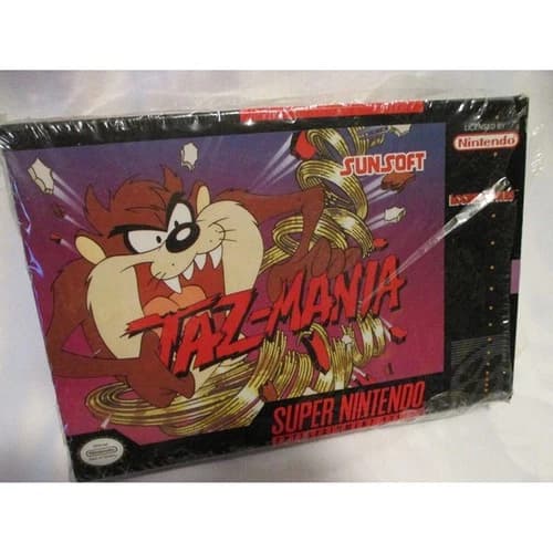 Super Nintendo Entertainment System Taz-Mania Game 1993 With Box and Manual