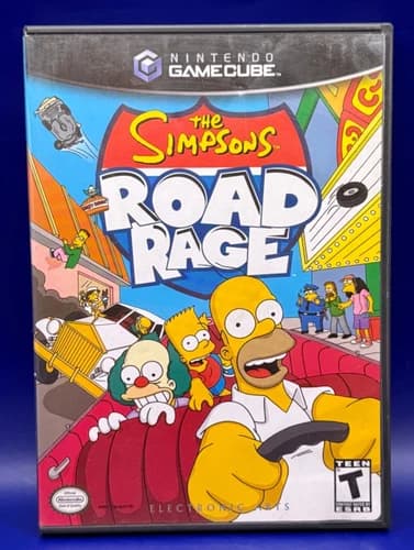 The Simpsons Road Rage (Nintendo GameCube, 2001) CIB- Case Manual Game Disc