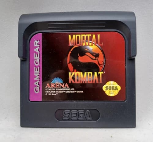 Mortal Kombat (Sega Game Gear, 1993) Cartridge w/protector Only, Tested