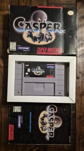 Casper (Super Nintendo SNES) Complete in Box CIB Very Rare Tested Works Perfect