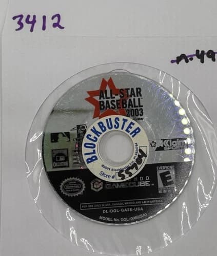 All-Star Baseball 2003 Nintendo Gamecube Disc Only No Track #3412