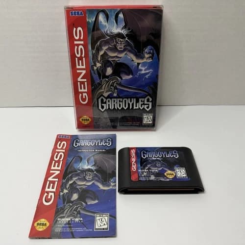 GARGOYLES SEGA GENESIS COMPLETE IN BOX CIB TESTED AUTHENTIC WITH BOX PROTECTOR