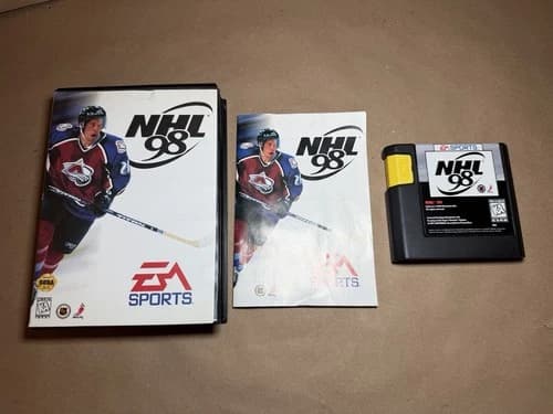NHL 98 (Sega Genesis, 1997) with manual and Case CIB