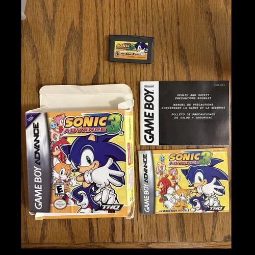 Sonic Advance 3 Nintendo Game Boy Advance Complete THQ Multiplayer 2004- Tested