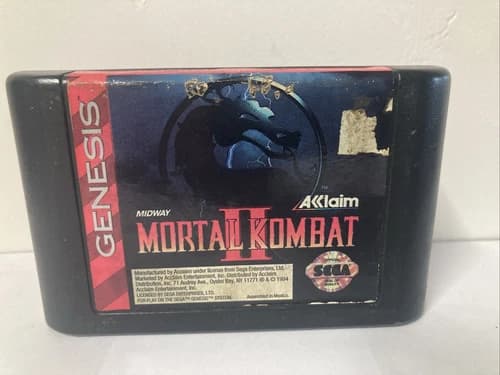 Mortal Kombat II 2 (Sega Genesis, 1994) Authentic Tested Cartridge Only
