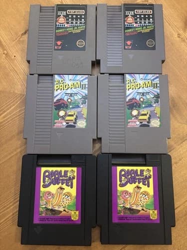 Nintendo NES Games - Donkey Kong Math, RC Pro AM 2, Bible Buffet
